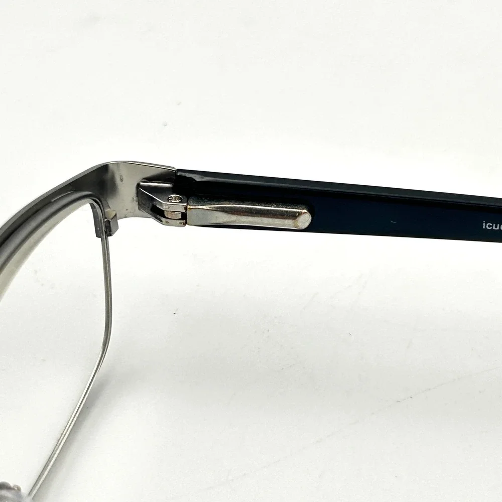 ICU Eyewear Reading Glasses +1.75 Black Silver Semi Rimless Rectangular Readers